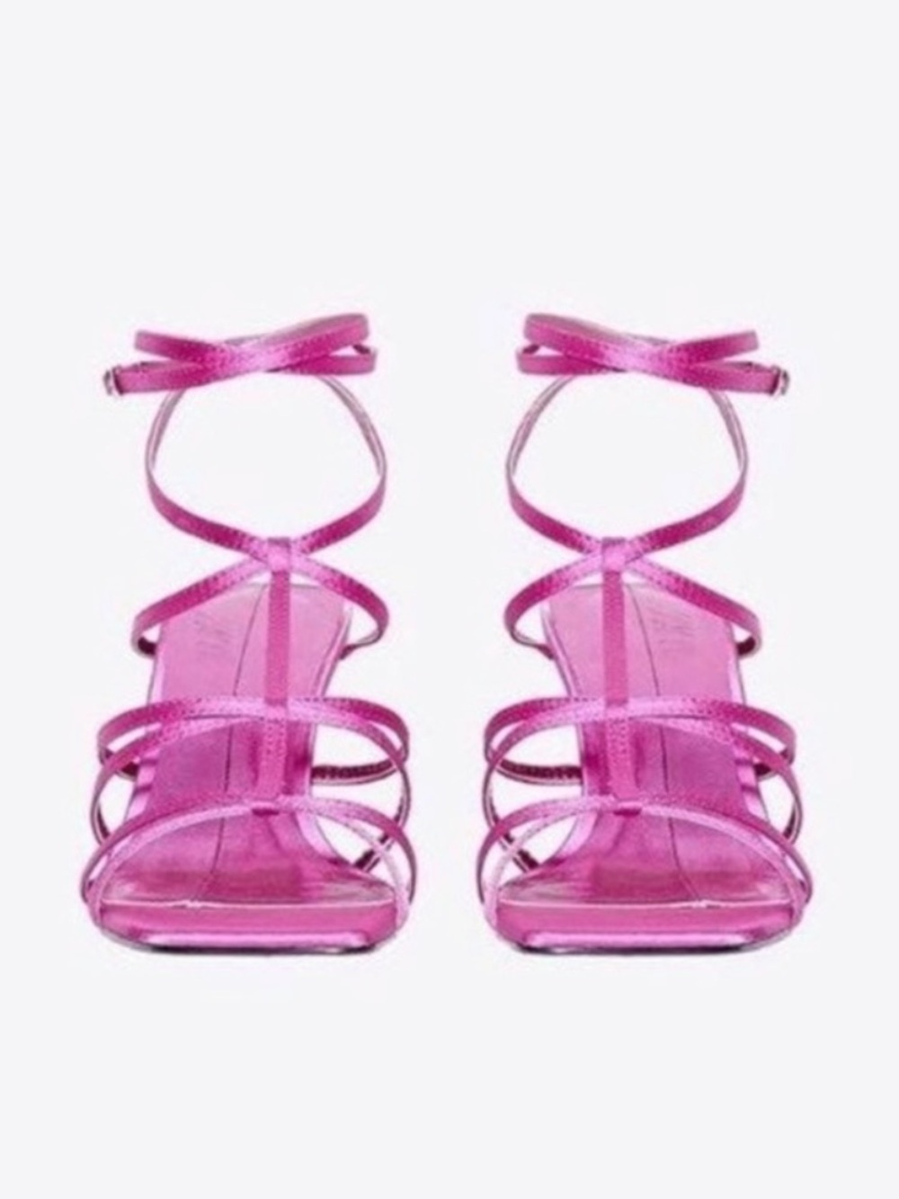 Zara pink satin strap heels